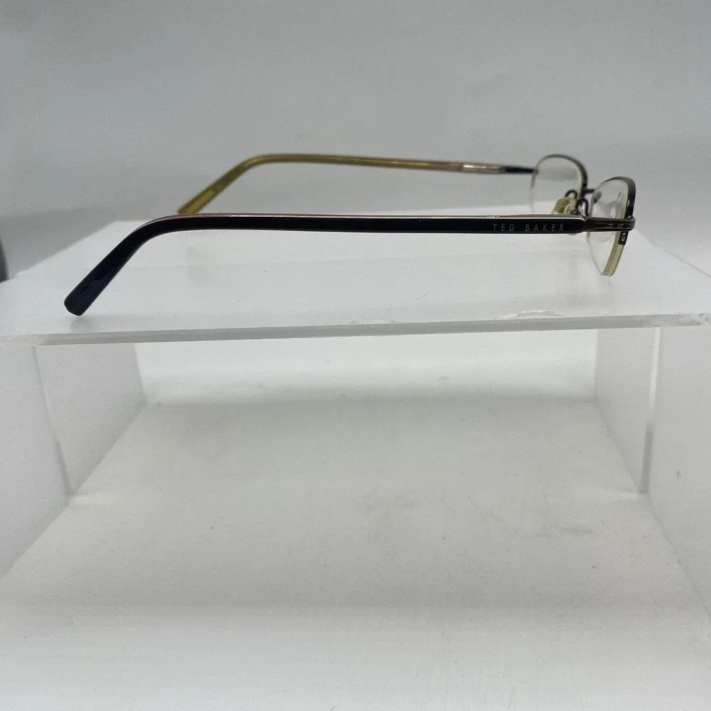 Ted Baker Eyeglasses FRAME ONLY Scuffler B113 Half Rim 46-20-135 Brown Gold 560